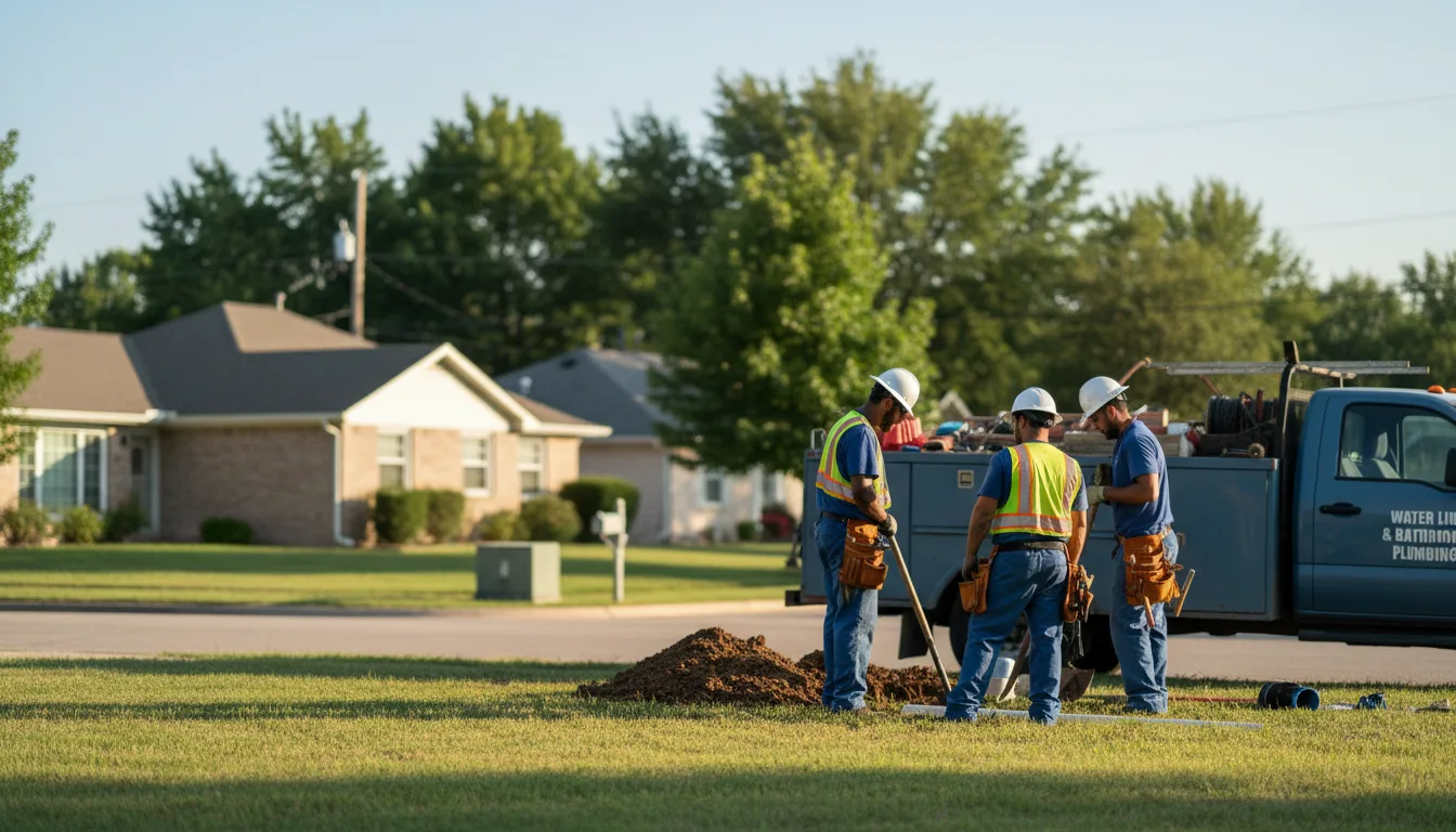 Residential water line and bathroom plumbing service in Fulton, OH